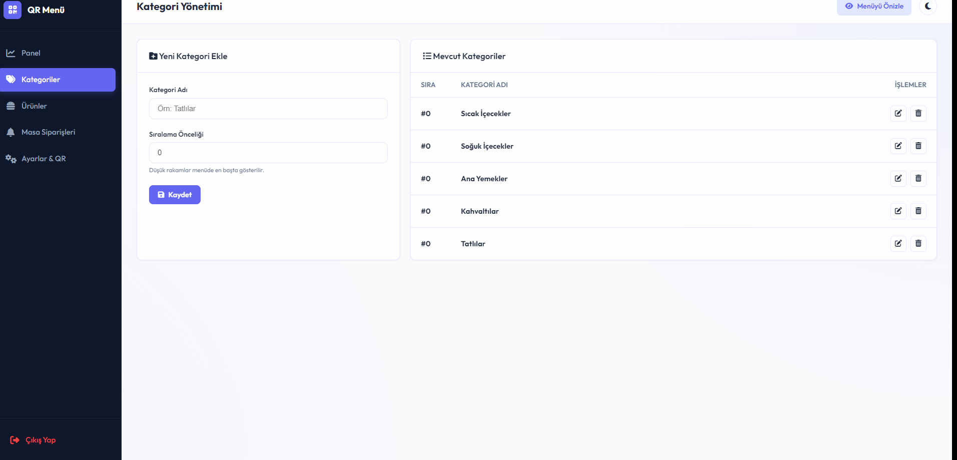Dashboard Önizleme 2