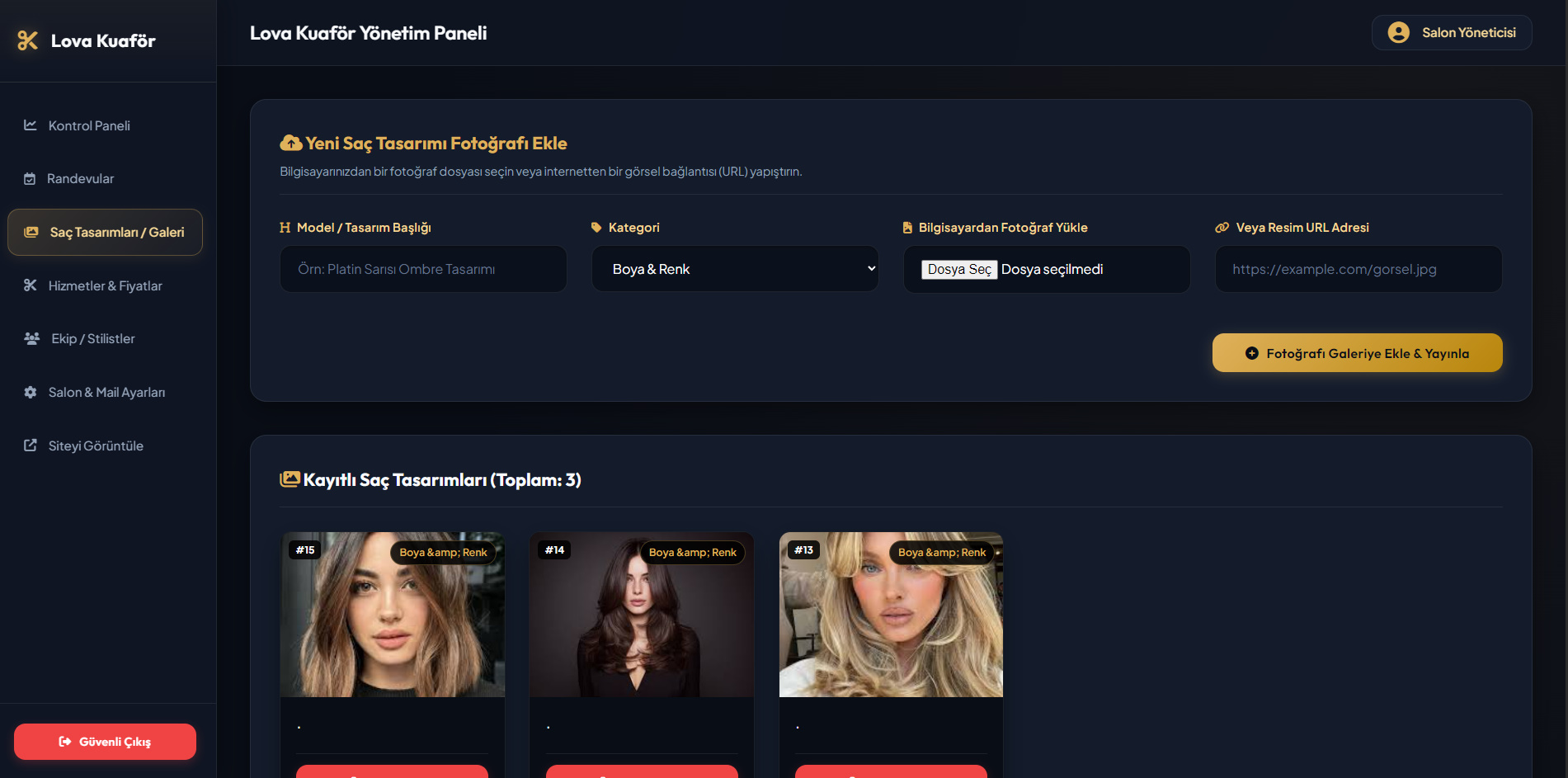 Dashboard Arayüzü